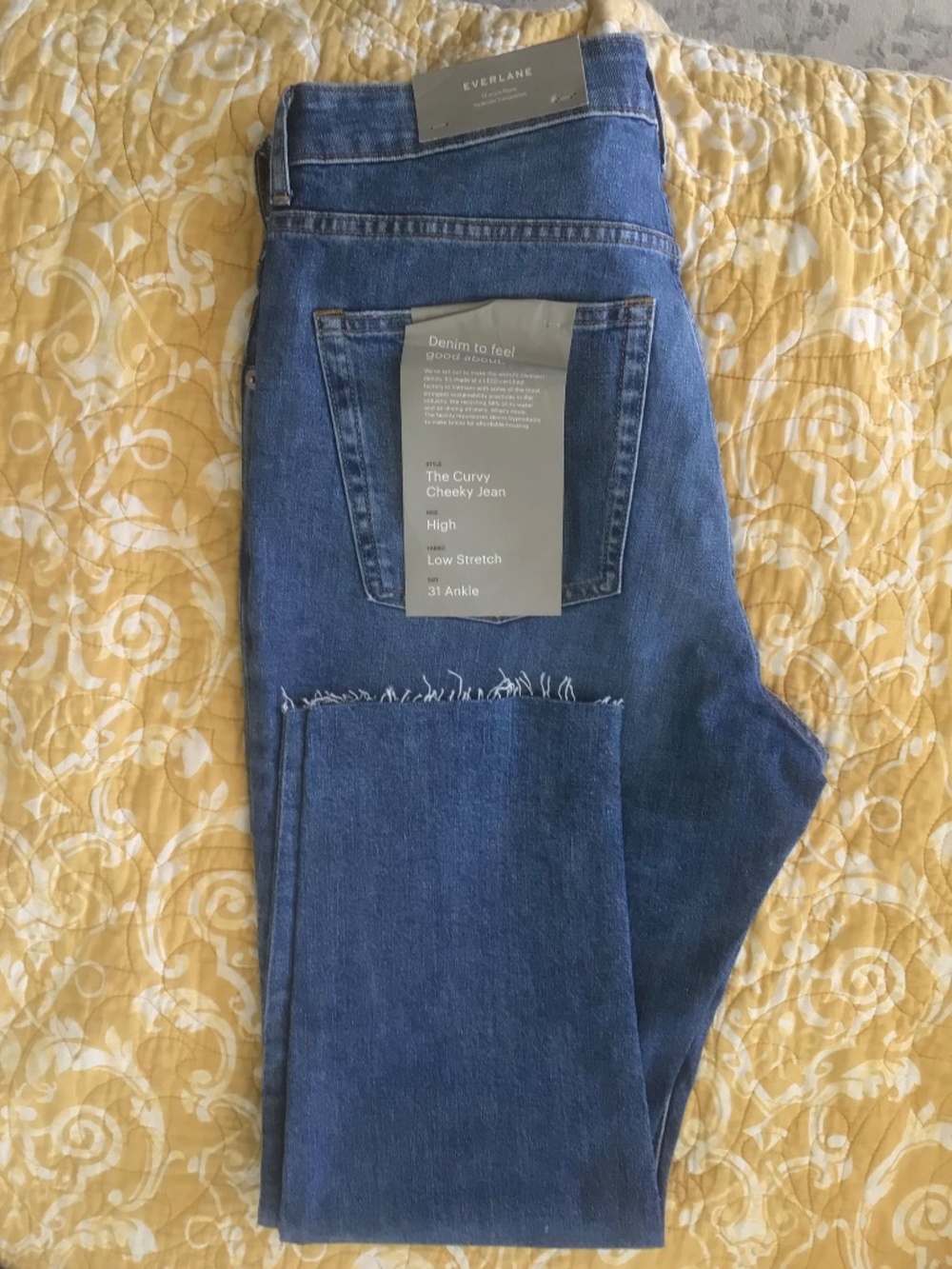 Everlane The Curvy Cheeky Jean Classic Blue Wash Women's Size 31 Ankle/Crop, New